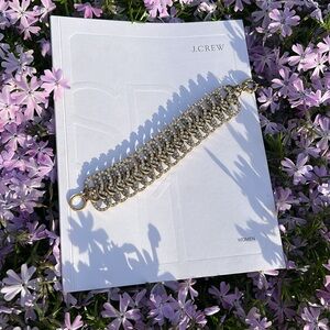 J.Crew Gold Chain and Crystal Rhinestone Bracelet